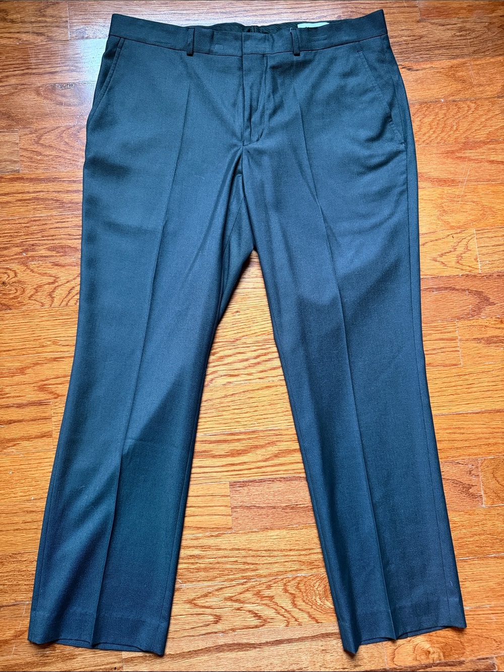 Kenneth Cole Reaction Men's Dark Black Dress Pants - Flat Front